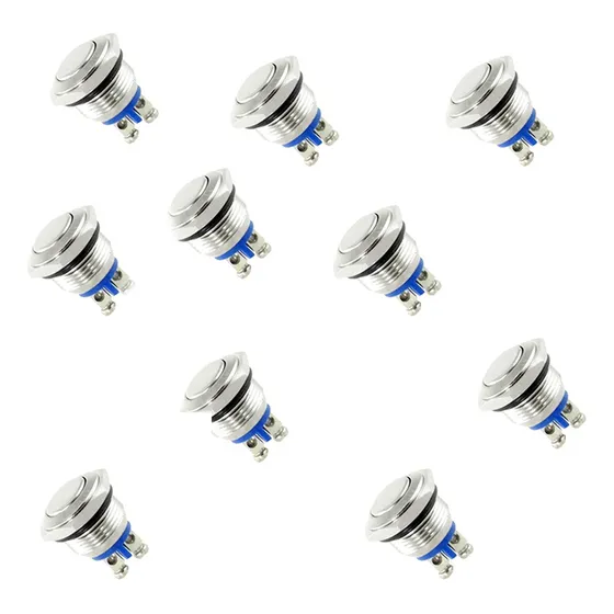 Kit 80 Piezas Push Boton Metalico 12v 3a Ip65 16mm Switch
