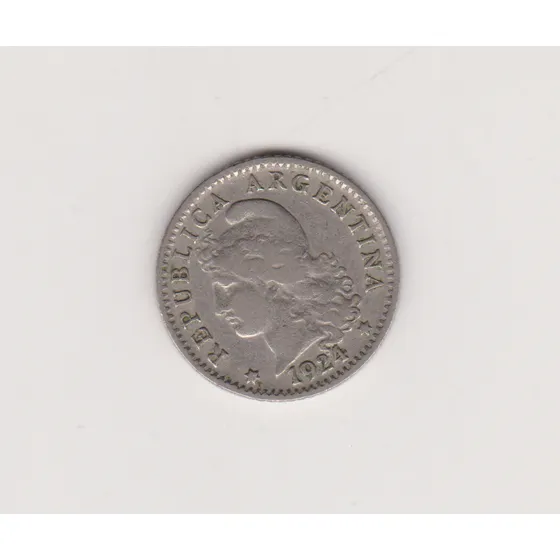 Moneda Argentina 5 Ctvs 1924 Janson 155 Muy Bueno +