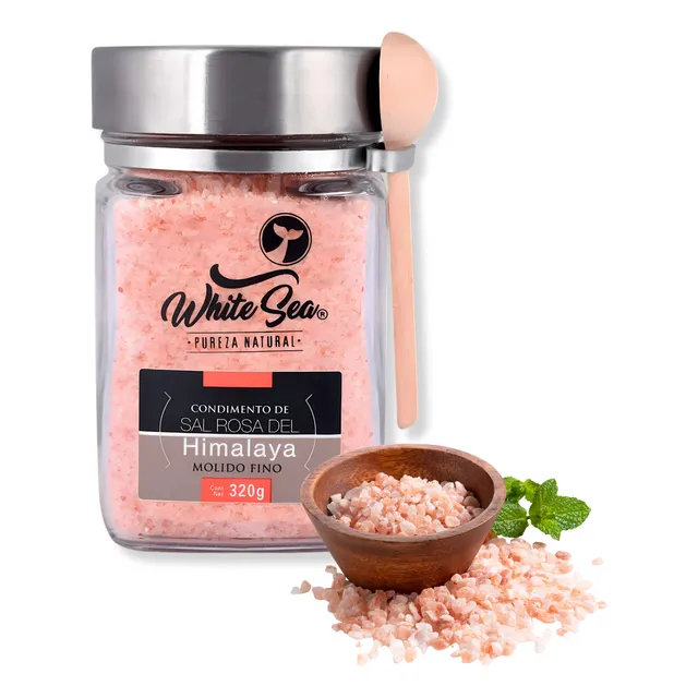 Sal Rosa White Sea Himalaya Molida Tarro Con Cuchara 320g
