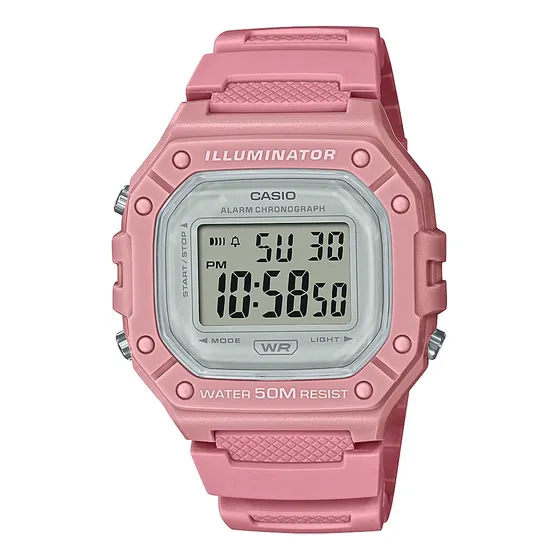Reloj Casio Illuminator Con Alarma Y Cronógrafo Digital W218