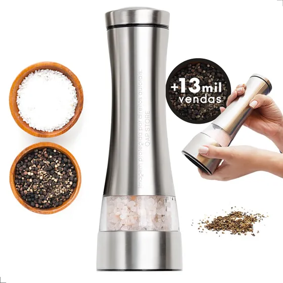 Moedor De Sal E Pimenta Aço Inox Gourmet - Ótima Qualidade!