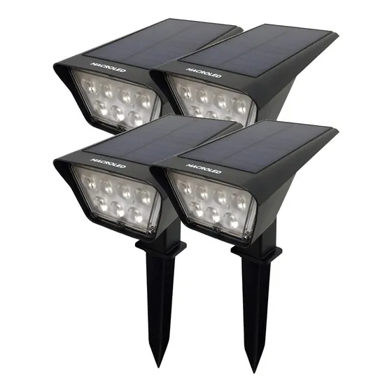 4 Reflectores Estaca Solar Led Jardin Macroled Luz Ip65
