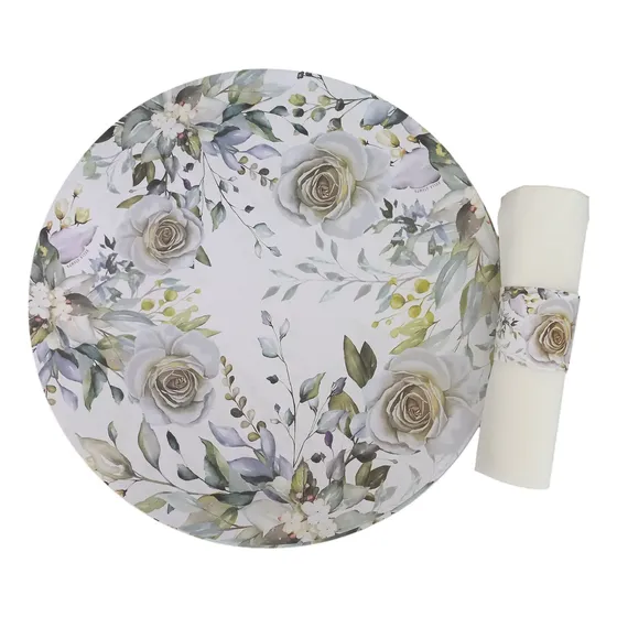 Plato De Sitio + Anillo + Servilleta X25u Papel Napkins.shop