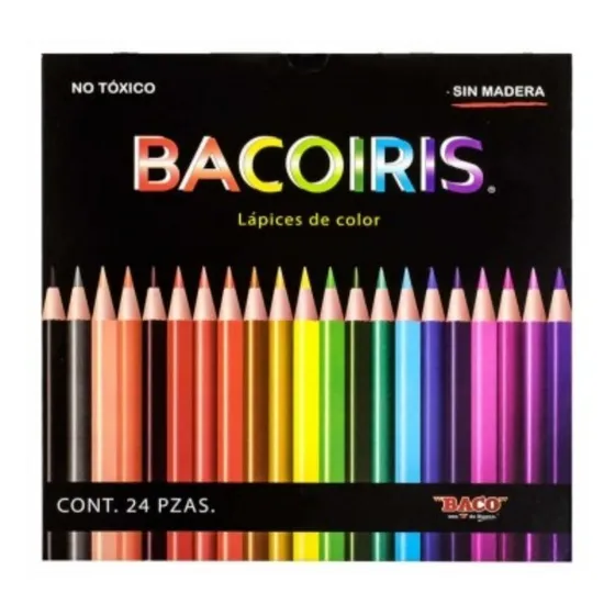 Lápices De Colores C/24 Piezas Largos Bacoiris Pack C/6