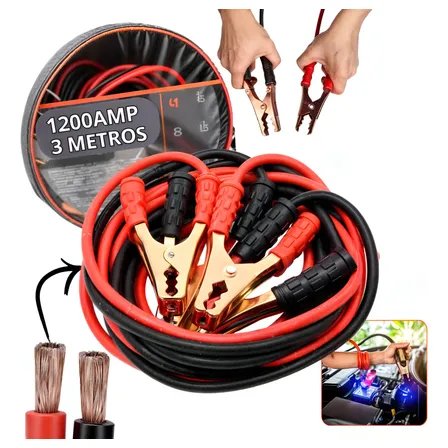 Cabo Bateria Fazer Chupeta Emergência Automotivo 1200amp
