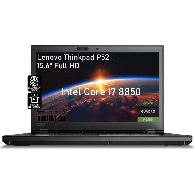 Lenovo Thinkpad P52 Core I7 8850 16g 512g Nvidia P3200 15.6 