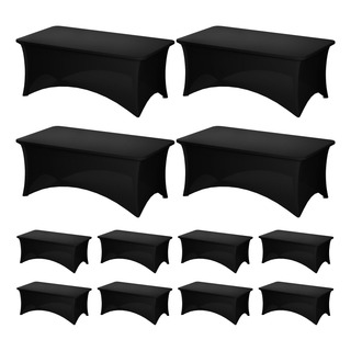 Mantel Fixwal De Spandex Negro De 6 Pies Para Mesas De 6 Pie Mantel Fixwal De Spandex Negro De 6 Pies Para Mesas De 6 Pie