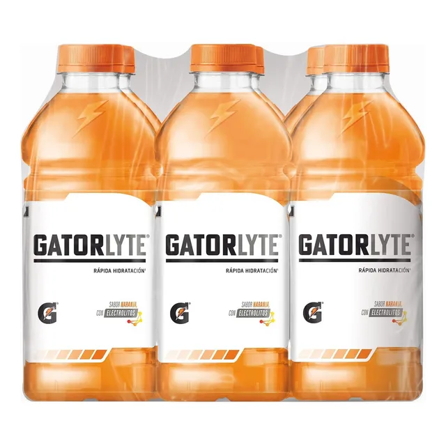 Bebida Gatorlyte Rehidratante Sabor Naranja 6 Pz De 591ml