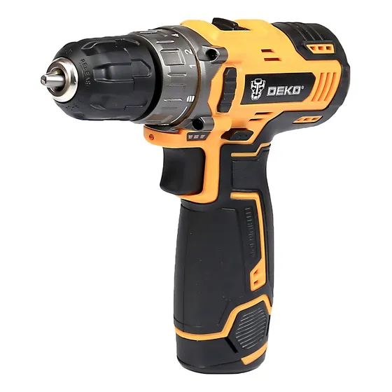 Taladro de 3/8 pulgadas y 12 V con batería y cargador | Deko Color Black