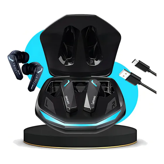 Fone Bluetooth Lenovo LivePods Gm2 Pro Gamer Preto