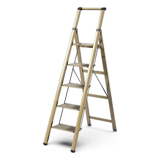 Escalera De 5 Escalones Para Techo Alto - Taburete Plegable 