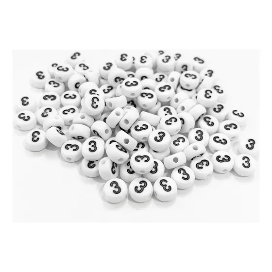 Cuentas De Números Acrílico Bisutería Para Pulsera 20gr