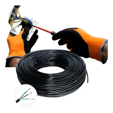 Fio Cabo Eletrico Pp 3x4,00 Rolo C/100m Flexivel Preto .x. Preto