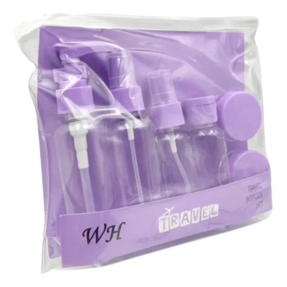 Neceser Set Frascos Recargables 6 Piezas Plástico