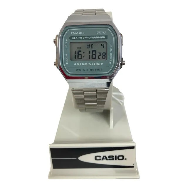 Reloj Casio Original Digital Vintage Plateado Con Gris