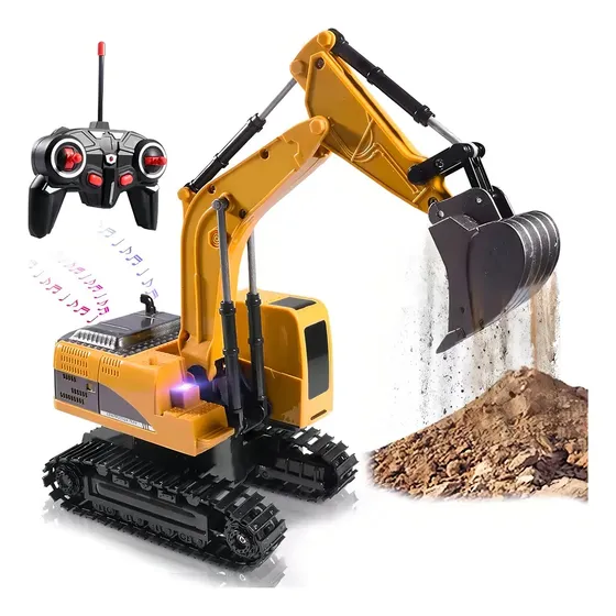 Retroexcavadora RC 1:18 Control Remoto Recargable 6 Canales