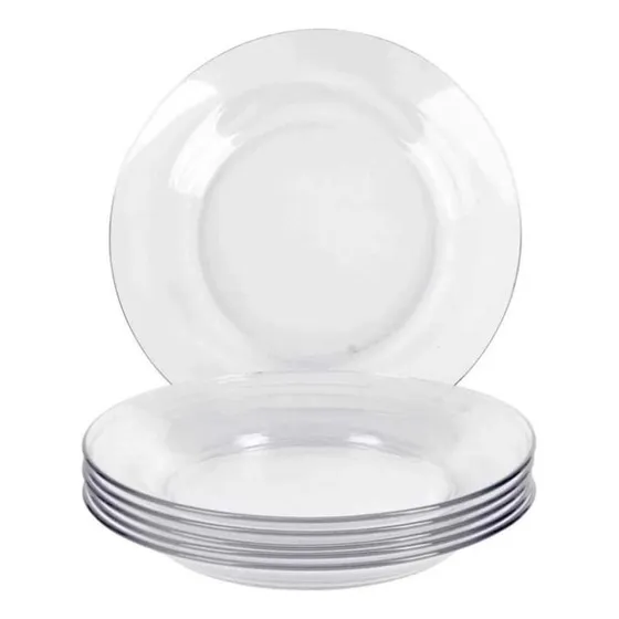 Jogo Com 6 Pratos Fundos Duralex Astral Cor Transparente -1