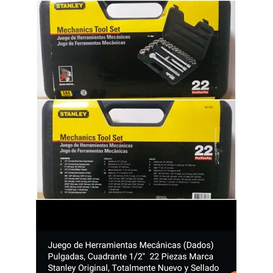 Juego De Herramientas Mecánicas (dados) 22 Piezas Stanley