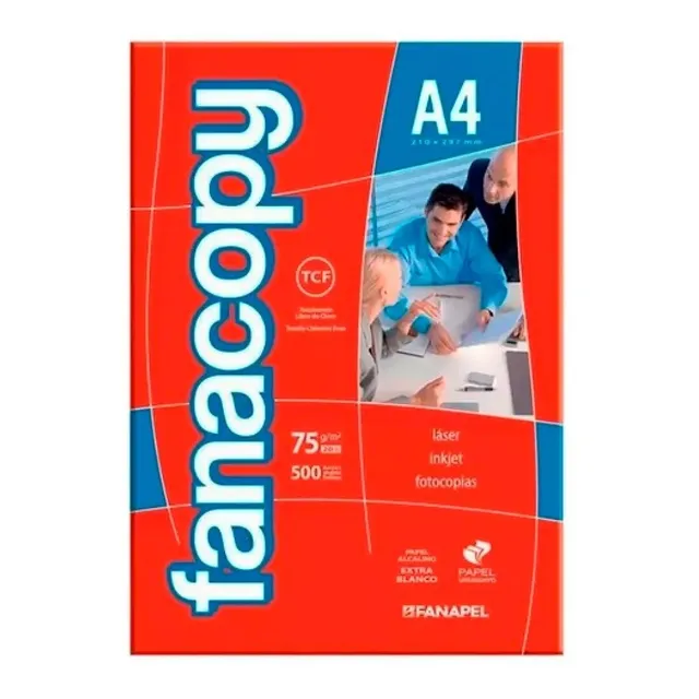 Resma Fanacopy A4 multifunción de 500 hojas de 75g blanco por unidad