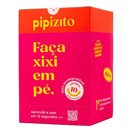 Novo Pipizito Funil Urinário Descartável - 10 Unidades Papel Reciclado