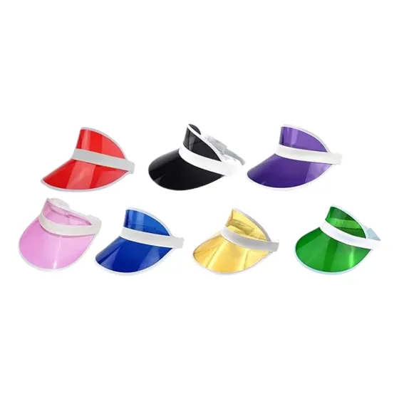 Visera Retro X 10 Gorro Plastico Varios Colores Cotillon