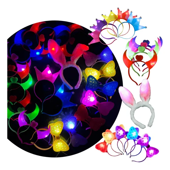 Combo Vinchas Surtidas X 20 Unidades Led Luminosas Vincha