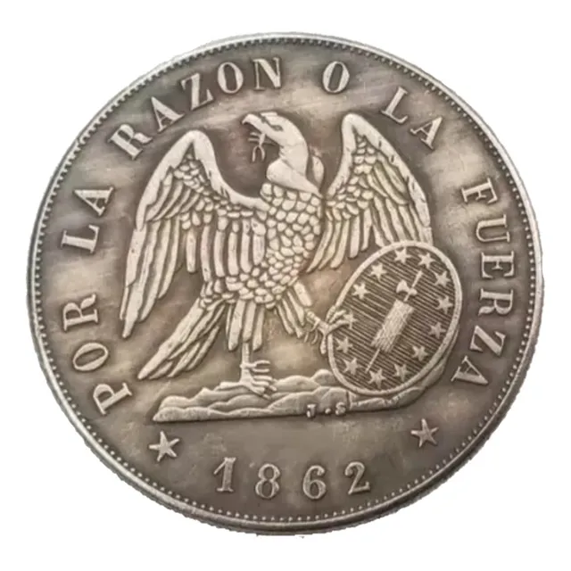 Moneda Antigua Chile 1 Peso 1862 Reproducción, Colección