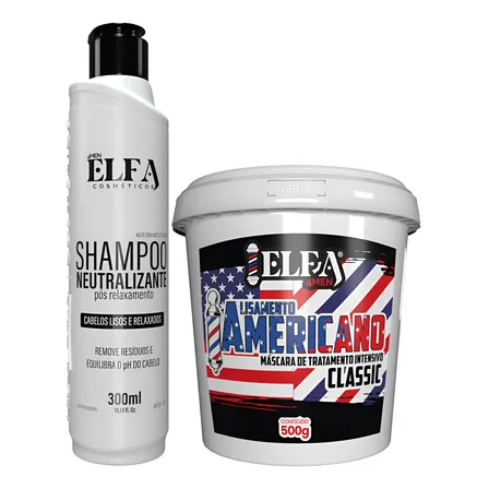 Shampoo Neutralizante + Alisamento Americano 500g Elfa 4men
