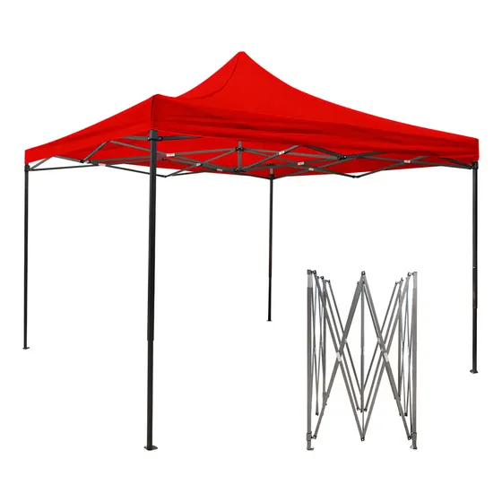 Carpa Toldo Plegable Todostore 3 X 3 Metros Para Jardín Estructura Reforzada Con Lona Impermeable Color Rojo