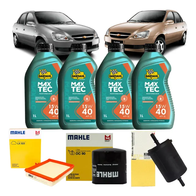 Kit Troca Óleo + Filtros Corsa Classic 2004 2005 2006 2007 8