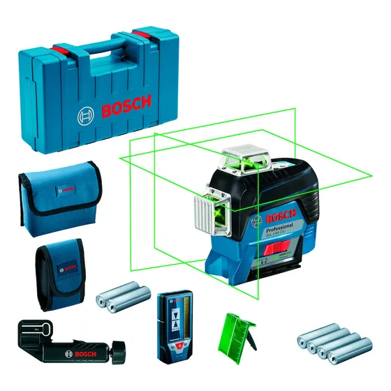 Nível À Laser C/ 3 Linhas Verdes E Receptor Gll 3-80cg Bosch