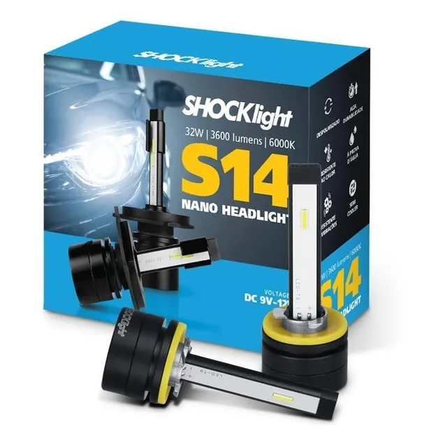 Lâmpada Led Nano Shocklight S14 H1 H3 H7 H11 H16 H27 Hb3 Hb4