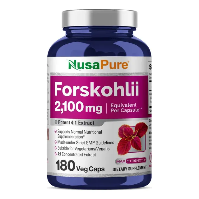 Forskolina 2100 Mg Nusapure 180 Cápsulas Vegetales Sin Sabor