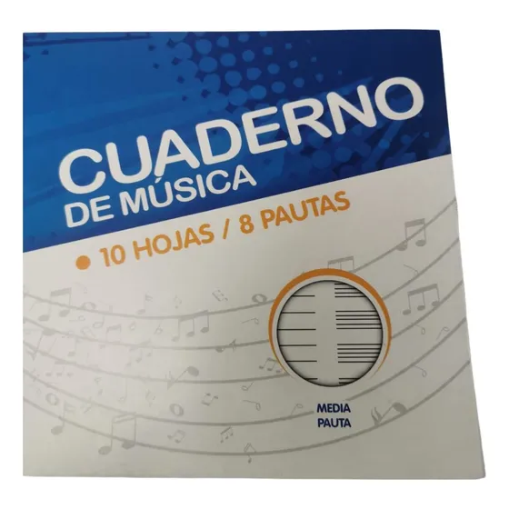 Cuaderno de Musica 10 Hojas / 8 Pautas