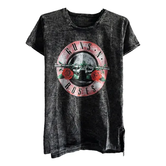 Remera Corte Dama Guns N Roses Pink C/ Glitter- Convoys Rock