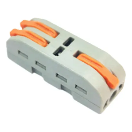 Conector Eléctrico Rápido Wago hembra tipo bornera 1 Entrada 2 Salidas 250v 10 Unidades Demasled