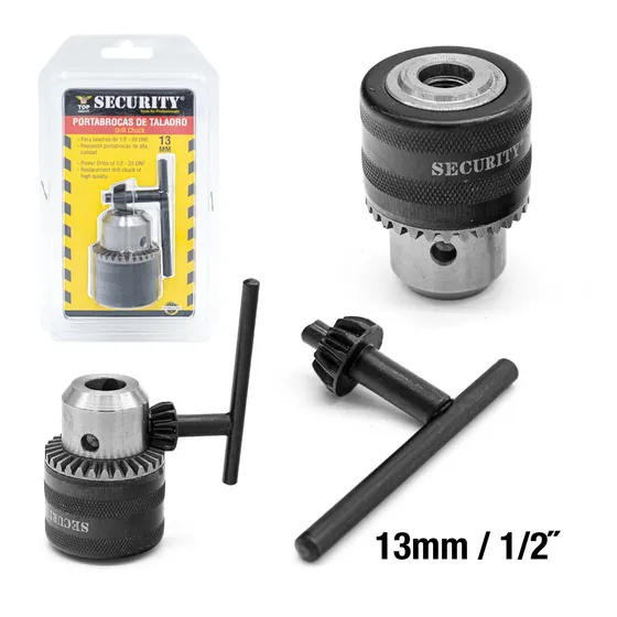 Mandril Porta Broca Para Taladros 1/2 13mm Security 