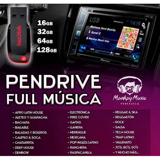 Pendrives 16gb Con Musica 100% Ordenado Y A Tu Gusto!