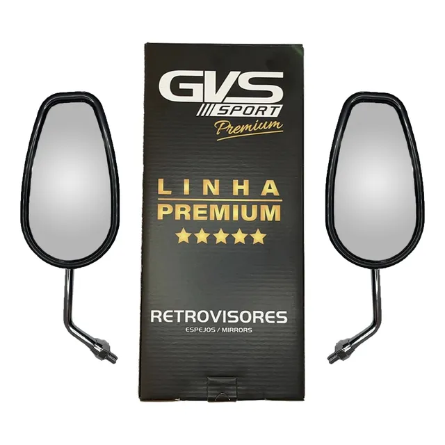 Retrovisor Rosca Honda Gvs Harley Davidson Cromado Convexa