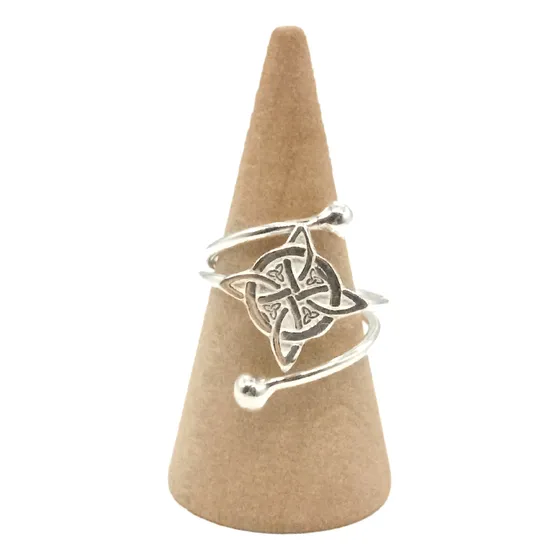 Anillo Nudo De Bruja Plata Ajustable - Protección Espiritual