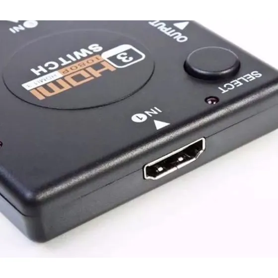 Adaptador divisor Switch Hdmi Hub Full HD, 3 puertos y 1 salida