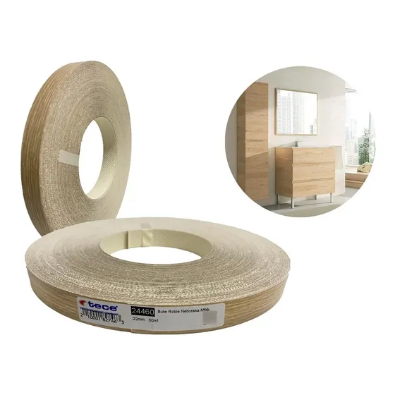 Filo Melaminico Preencolado Roble Nebraska 22mm X 50mts Tece