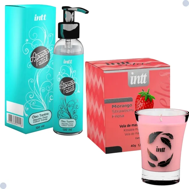 Kit Óleo Massagem Atração Fatal+vela Aromática Beijável Intt
