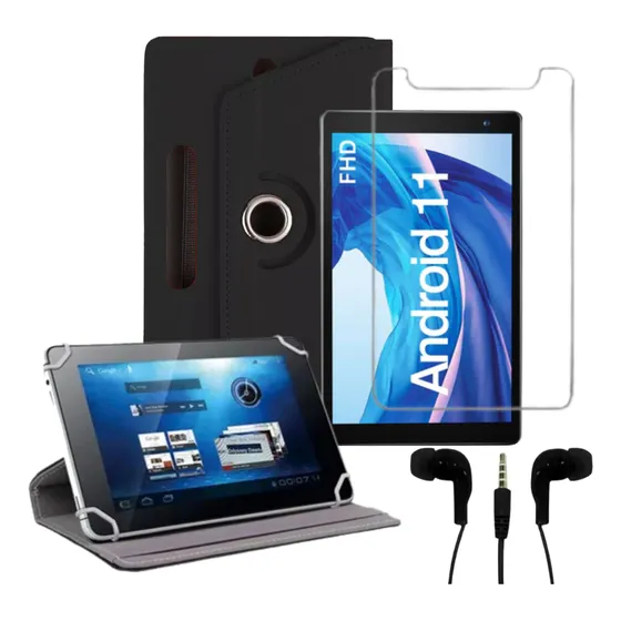 Capa Giratória Kit Película P/ Tablet Pritom 7 Polegadas P7