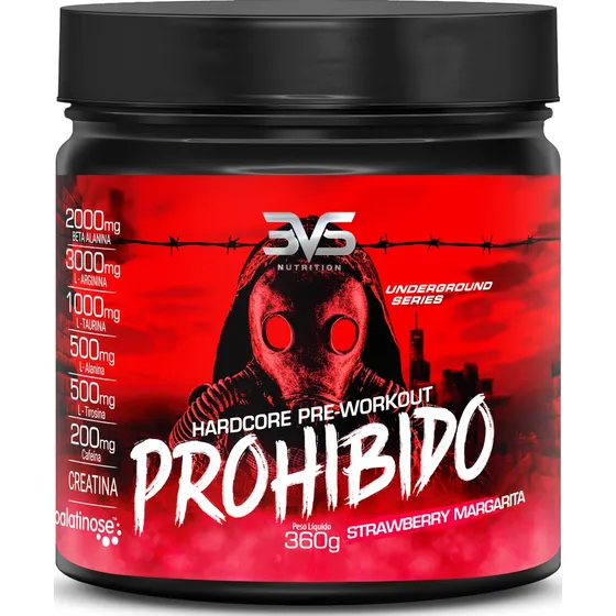Pré Treino Prohibido 360g - O Mais Forte 2g De Beta Alanina