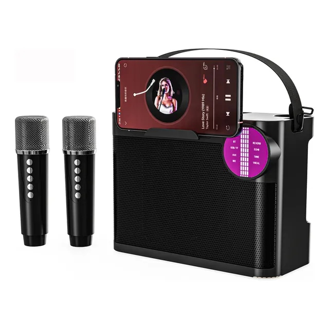 2 Micrófonos Inalámbricos Máquina Karaoke Para Subwoofer