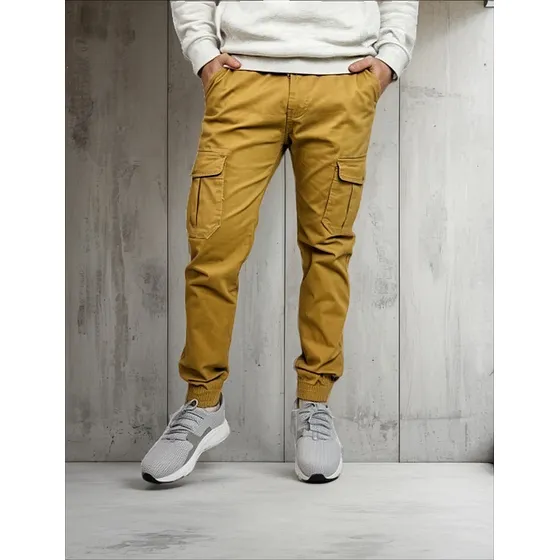 Pantalon Cargo Hombre Con Puño Y Elastico Cintura R66