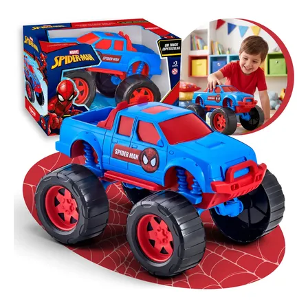 Pick Up Homem Aranha Caminhonete Carrinho Infantil Usual Spider-man Azul E Vermelho
