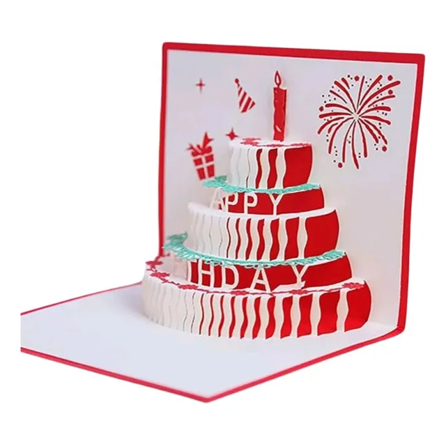Tarjeta Cumpleaños / Aniversario 3d Torta Torta Estrellas