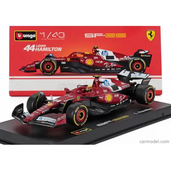 Auto Coleccionable 1:43 F1 Burago Ferrari Sf-25 Hamilton #44 Rojo | MercadoLibre